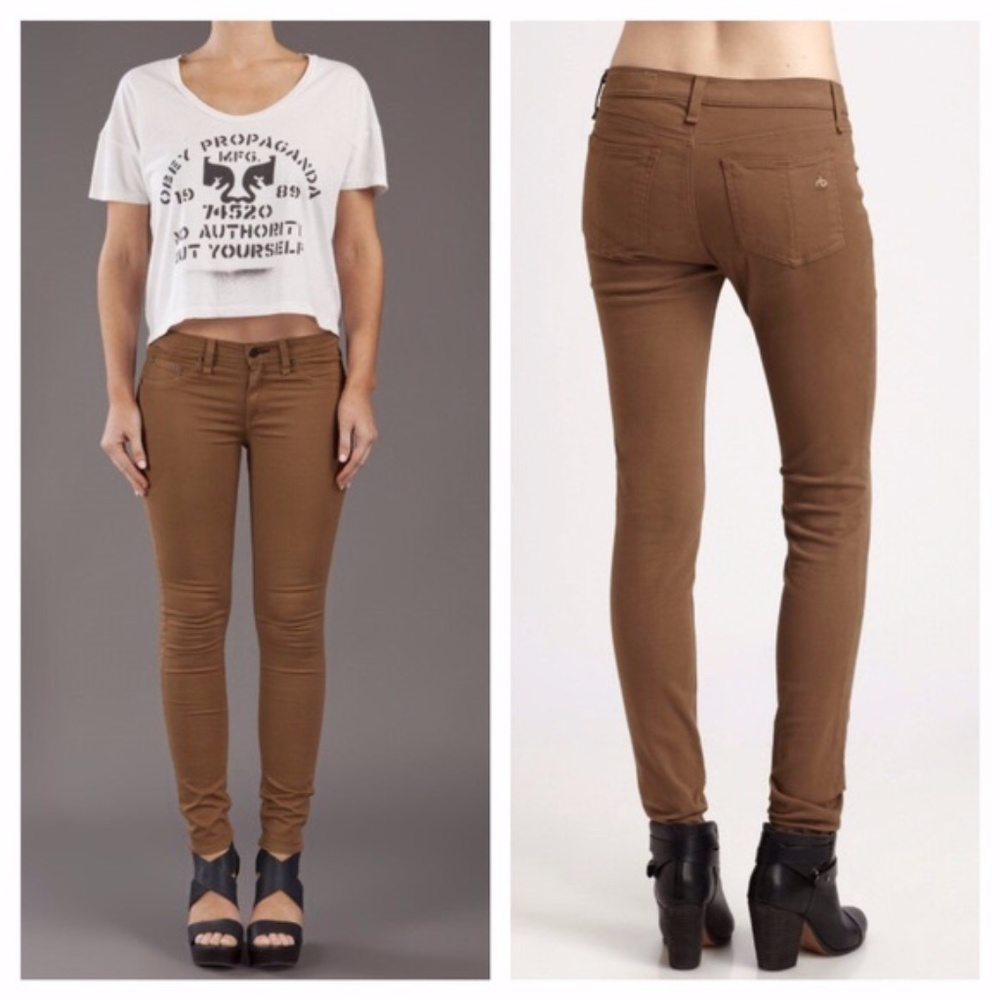 Rag & Bone skinny legging jeans twill brown